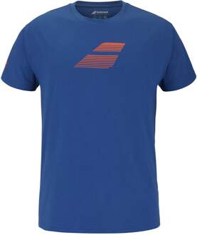 Babolat Exercise Big Flag T-shirt Heren-Blauw - S,M,L,XL,XXL