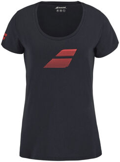 Babolat Exercise Flag T-shirt Dames-Zwart,Rood - M