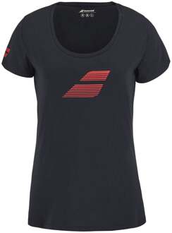 Babolat Exercise Flag T-shirt Dames-Zwart,Rood - XS,S,M,XL