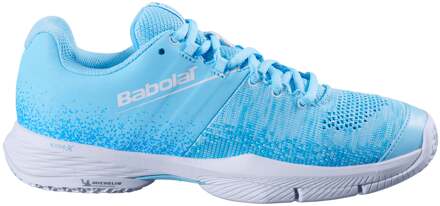 Babolat Sensa Dames Padel Schoen Dames-Lichtblauw,Rood - 36.5,37,38,38.5,39,40,40.5,41,42
