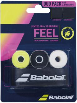 Babolat Syntec Pro Grip + VS Original Overgrips (4-pack) geel - zwart - wit - 1 SIZE