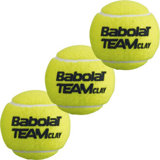 Babolat Team clay court tennisballen (pak van 3) Geel - One size