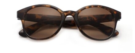 Babsee Zonnebril met leesgedeelte, leesvenster, leeszonnebril, zonnebril op sterkte: Vrouwelijk model ; Kate Bruin gevlekt, glanzend frame. Sterkte  +1.5