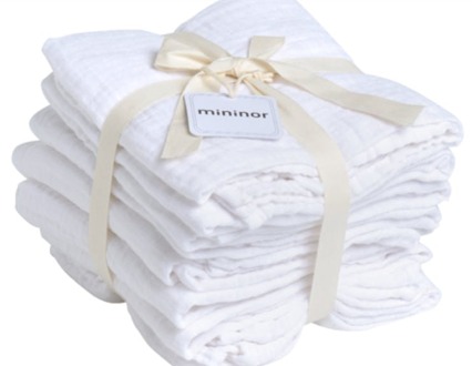 Baby Accessoires Mininor Mousseline Doek Wit 70 X 70 Cm 8 st