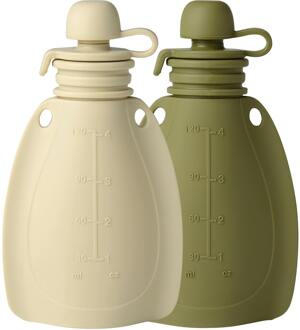 Baby Accessoires Mininor Smoothie Bottle Beige/Moss Green 120 ml + 120 ml