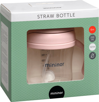 Baby Accessoires Mininor Stro Fles Tritan Roze 220 ml
