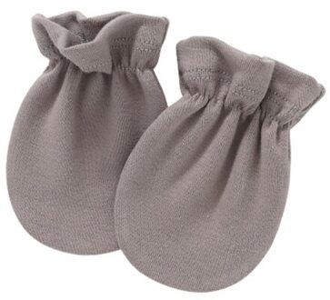 Baby Anti Krassen Zachte Katoenen Handschoenen Pasgeboren Bescherming Gezicht Scratch Mittens N7ME Donkergrijs