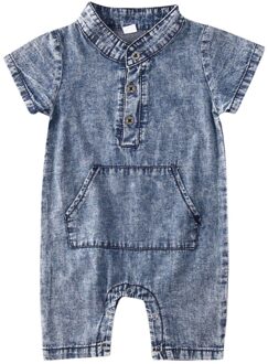 Baby Baby Jongens Denim Outfit Shorts Mouwen Romper Jumpsuit Katoen Zomer Kleding 0-18Months 2 / 12m