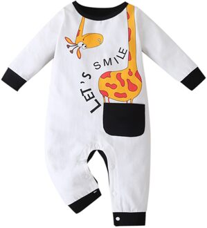 Baby Baby Jongens Meisjes Lange Mouwen Dieren Brief Romper Jumpsuit Kleding Katoenen Baby Kleding Een Stuk Unisex Baby Kleding 80