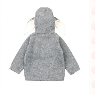 Baby Baby Meisje Jongen Kleding Met Lange Mouwen Hooded Gebreide Trui Waarschuw Winter Truien Haak Tops Babys Meisjes Jongens Kleding Grijs / 18m