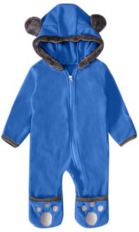 Baby Baby Meisjes Jongens Cartoon Oren Hooded Romper Zip Fleece Kleding Jumpsuit Mode Jongens Moet Hebben Leuke Jumpsuit Dikke Warme xl Blauw / 18m