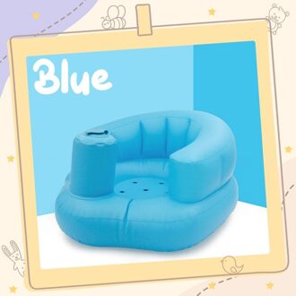 Baby Bad Eetkamerstoel Draagbare Baby Leren Seat Opblaasbare Bad Stoel Sofa Douche Kruk Voor Spelen Eten Baden Loungen blauw