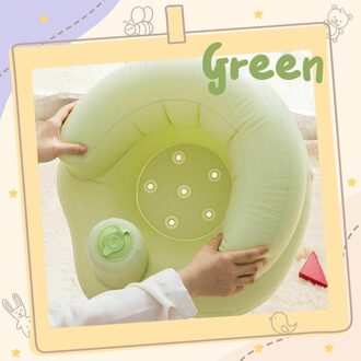 Baby Bad Eetkamerstoel Draagbare Baby Leren Seat Opblaasbare Bad Stoel Sofa Douche Kruk Voor Spelen Eten Baden Loungen groen