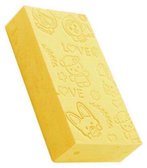 Baby Bad Spons Dode Huid Remover Borstels Cartoon Print Schoonmaken Douche Absorberen Water Spons Vegen Kinderen Bad Gereedschap Badkamer geel