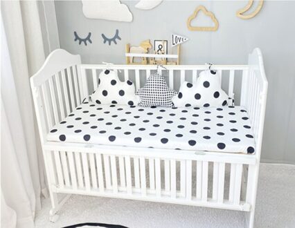 Baby Bed Sets Bumper100 % Katoen Anti-Collision Wasbare Pasgeboren Wieg Dekbedovertrek Laken Kussensloop Bed Opknoping Tas beddengoed De 105cm