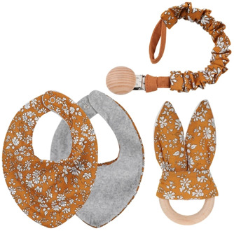 Baby Bib Set 2020 New Baby Gift Pacifier Chain Clips & Bibs &Baby Teether Cotton Baby Stuff Feeding Accessories Set