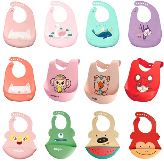 Baby Bibs Waterproof Silicone Feeding Baby Saliva Towel Newborn Cartoon Aprons Baby Bibs Adjustable Different styles of Bibs