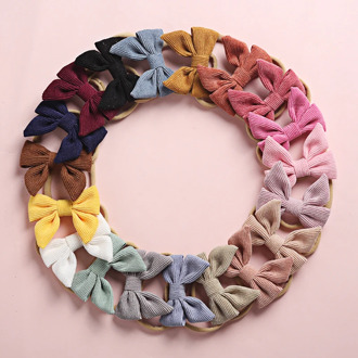 Baby Big Bows Headband Corduroy Hair Accessories For Girls Nylon Head Bands Newborn Photo Props Infant Traceless Hairbands Soft
