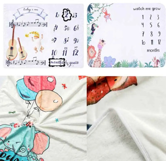 Baby Blanket Soft Flannel Photography Monthly Photo Newborn Children Cartoon Milestone Sleeping Bath Crawling