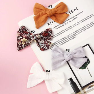 Baby Bow Hairpin Barrette Bowknot Flower Printed Baby Girl Accessories Beautiful Hair Clip Cotton Baby Headband Bright Gifts