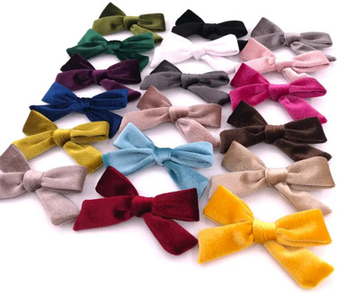 Baby Bows Hair Clips Girls Velvet Hair pins Toddler Party Hairclips Kids Barrette Kid Hairgrips Infant Cute Hair Accessories