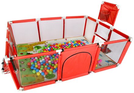 Baby Box Kinderen Veiligheid Barrière Zwembad Ballen Opvouwbare Kids Basketbal Voetbal Veld Voor 0-6 Jaar Oud Spel Tent reling Rood