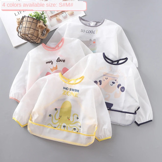 Baby Boy Bibs Waterproof Long Sleeve Girl Bibs Kids Burp Cloth Feeding Bib With Pocket Child Apron Smock Animal Printed Bib Baby