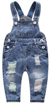 Baby Boy Overalls Kinderen Denim Jumpsuit Mode Kinderen Ripped Overalls Jeans Broek Jongens Meisjes Jeans Gat Broek 3T