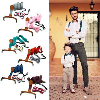Baby Boy's Kids Bow Ties Sets Baby Boys Wedding Matching Braces Suspenders and Luxury Bow Tie Set