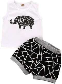 Baby Boy Zomer Kleding Kids Kleding Peuter Infant Baby Kids Jongens Mouwloos Olifant Vest Tops Shorts Broek Outfits Set 2-3 Years