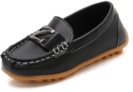 Baby Boys Leather Shoes Children Loafers Slip-on Soft Leather Kids Flats Fashion Letter Design Candy Color For Toddlers Big Boys