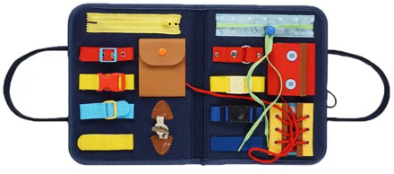 Baby Busy Board Montessori Develop Basic Skills Activity Board 14 in 1 Learn to Dress Educational Learning Toys