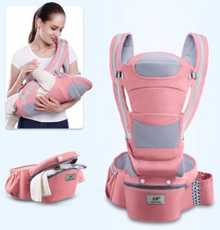 Baby Carrier Ergonomische 0-48 Maanden, 15 Verschillende Gebruik, Over Hip, Front, Kangoeroe, schouder, Roze
