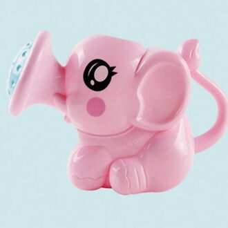 Baby Cartoon Olifant Douche Cup Pasgeboren Kind Douche Shampoo Cup Baby Douche Water Lepel Bad Cup 2 Kleur roze