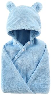 Baby Cartoon Schattige Beer Dier Hooded Badhanddoek Ultra Zachte Super Absorberende Badjas Doek Robe Unisex Voor Jongens Meisjes Blauw