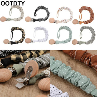 Baby Cotton Pacifier Chain Beech Wood Pacifier Clip Infant Teething Toys Holder For Nipples Baby Teether