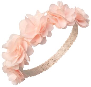 Baby Crown Hoofdband Chiffon Bloem Krans Roze Lint Haarbanden Kinderen Meisjes Handgemaakte Hoofddeksels Haaraccessoires HOOLER