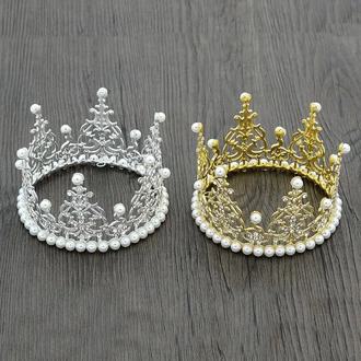 Baby Crown Infants Photography Props Pearl Rhinestone Birthday Picture Photoshoot Accessories
