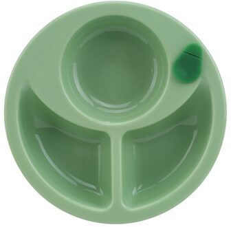 Baby Dinnerware Dishes Kid Feeding Insulation Bowl Non-slip Kids Warming Plate Strong Suction Infant Kids Learning Tableware groen