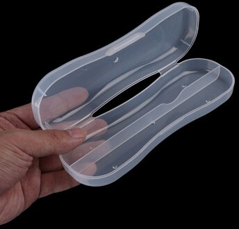 Baby Draagbare Servies Dubbele Box Organizer Case Plastic Lepel Vork Reizen Transparante