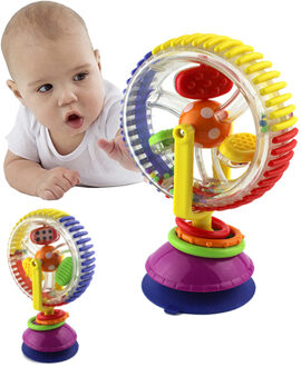 Baby Educatief Speelgoed Zuignappen Plastic Windmolen Auto Drie Kleur Model Roterende Noria Kinderwagen Eetkamerstoel Windmolen Speelgoed