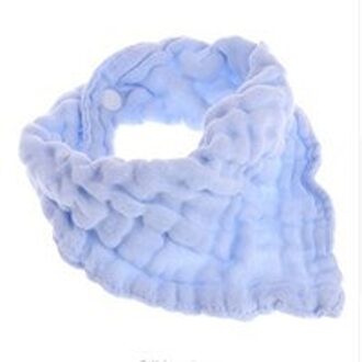 Baby Eenvoudig Zachte Pure Cotton Blend Gaas Slabbetjes Burp Doeken Speeksel Handdoek Voeden Driehoek Bandana Neonatale Handdoeken blauw