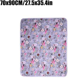 Baby En Senioren Waterdicht Vel Urine Changing Pads Urine Pad Cartoon Herbruikbare Baby Beddengoed Nappy Matras 70x90CM bloem