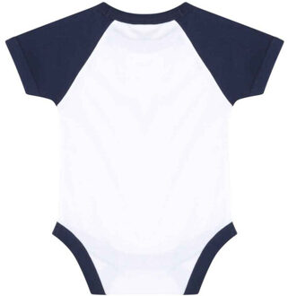 Baby essential baseball babypakje met korte mouwen Wit - 80