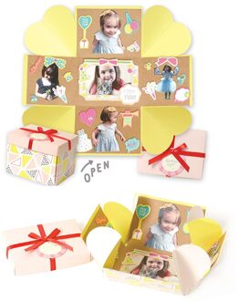 Baby explosie box wedding scrapbooking papier doos album card verjaardag valentijn explosie geschenkdoos BA1601-07