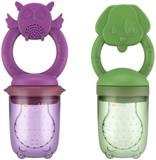 Baby extra voedsel feeder silicagel kan bijten groenten en fruit, LECO kan koken baby hap muziek in heet water kleur doos Puppy OWL