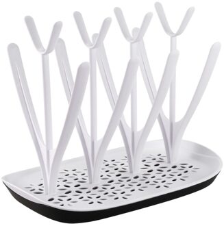 Baby Fles Droogrek Afvoer Plank Bekerhouder Verwijderbare Fles Rack Voor 8 Flessen + Accessoires, Wit