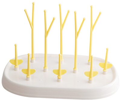 Baby Fles Droogrek Verwijderbare Kopjes Grote Capaciteit Thuis Desktop Hygiënische Boom Vorm Draagbare Accessoires Pomp Onderdelen Tepels geel