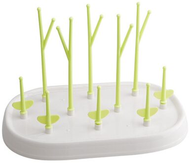 Baby Fles Droogrek Verwijderbare Kopjes Grote Capaciteit Thuis Desktop Hygiënische Boom Vorm Draagbare Accessoires Pomp Onderdelen Tepels groen