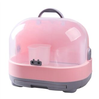 Baby Fles Opslag Droogrek Draagbare Verpleging Box Container Anti-stof Bescherm Cover Schotel Afvoer Board Met Eenvoudig handvat
